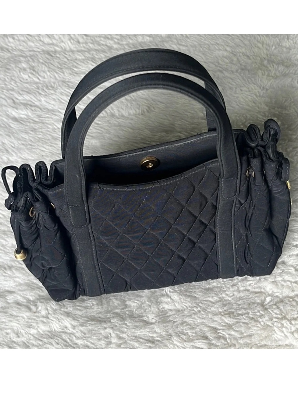Vera Bradley black diamond quilted mini satchel - Picture 2 of 14